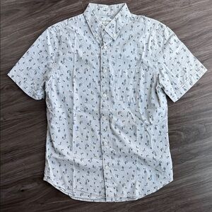 Cactus Patterned Short Sleeve Button Down